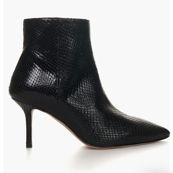 L'AGENCE Shoes - COPY - L'AGENCE Aimee Pointed Toe Bootie (Women) embossed black leather